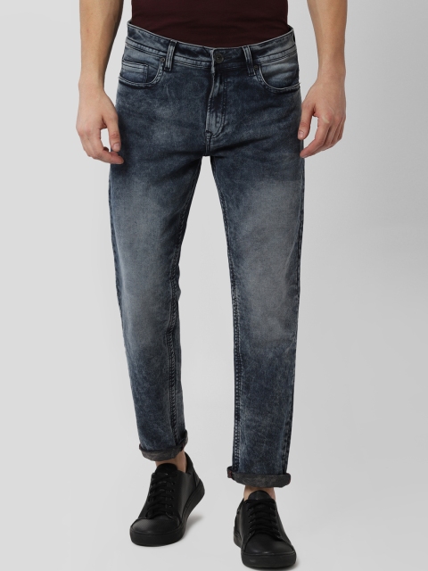

Peter England Casuals Men Grey & Blue Tapered Fit Mid-Rise Clean Look Jeans