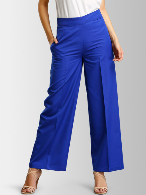 

FableStreet Women Blue Flared Solid Culottes