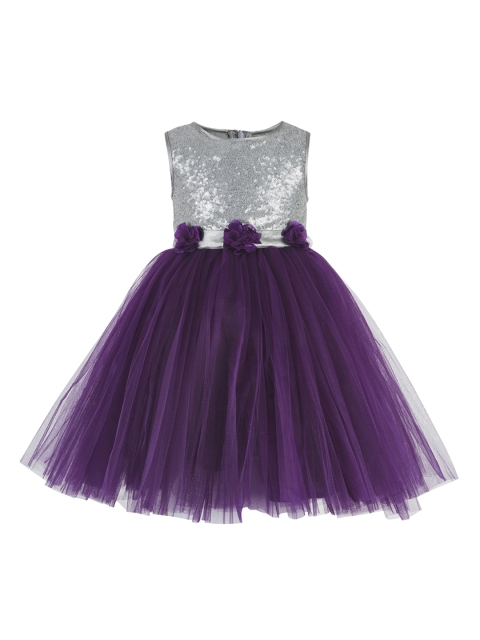 

Toy Balloon kids Girls Purple Embellished Fit and Flare Dress
