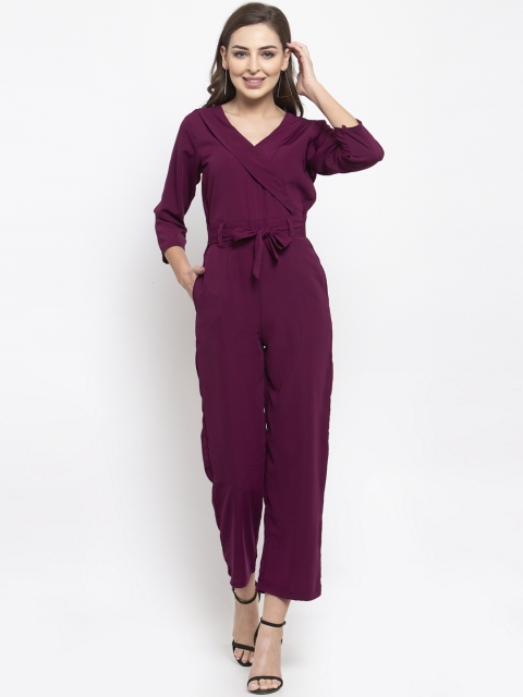 

Jompers Women Purple Solid Basic Jumpsuit