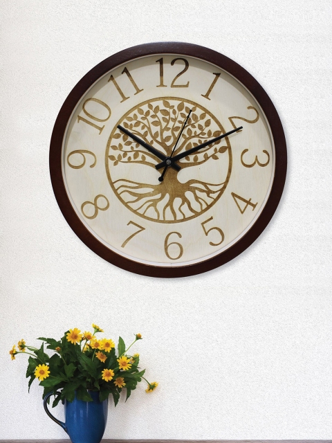 

RANDOM Brown Round Printed 25 cm Analogue Wall Clock