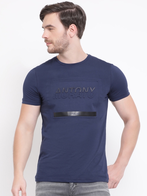 

Antony Morato Men Blue Printed Round Neck T-shirt