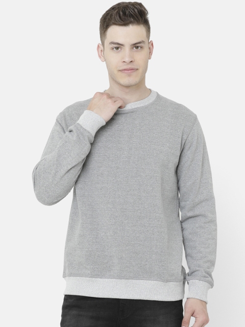 

ELEGANCE Men Grey Solid Sweatshirt
