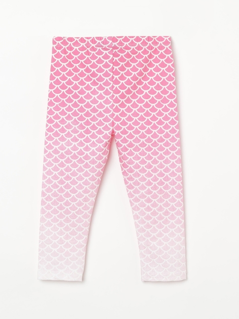 

Juniors by Lifestyle Infant Girls Pink & White Printed Ankle-Length Leggings