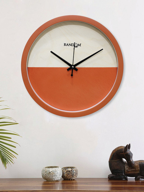 

RANDOM Orange & White Round Colourblocked 25Cm Analogue Wall Clock