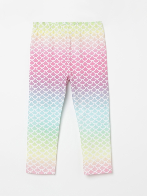 Juniors by Lifestyle Girls Blue & Pink Printed Ankle-Length Leggings