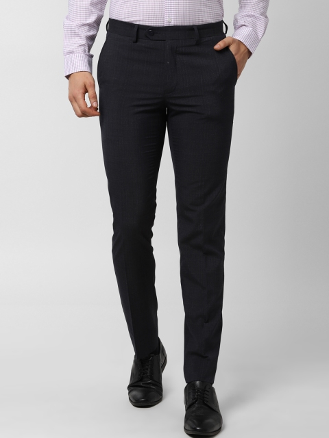 

Peter England Men Navy Blue Slim Fit Solid Formal Trousers