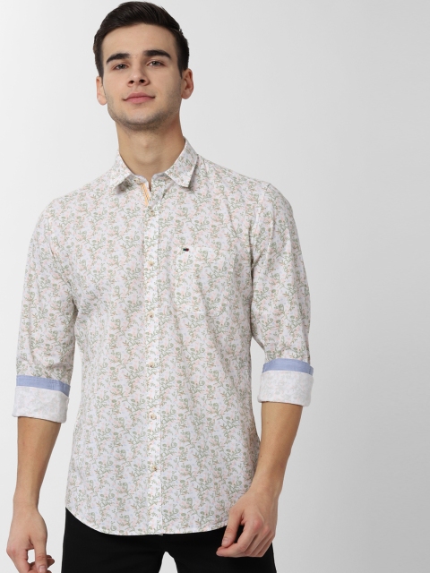 

Peter England Casuals Men White & Green Slim Fit Printed Casual Shirt