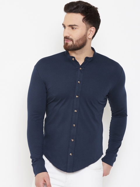

GESPO Men Navy Blue Slim Fit Solid Casual Shirt