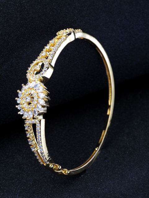 

Bhana Fashion Gold-Plated & White Handcrafted Wraparound AD Studded Bracelet