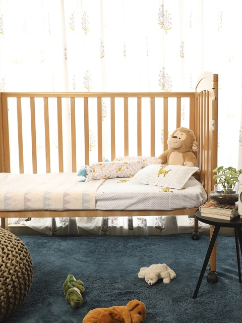 

Masaya Kids White & Blue Printed Cot Bedding Set