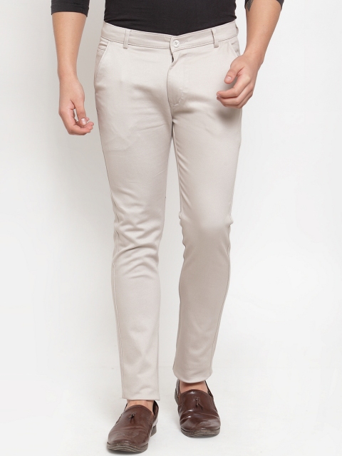 

Rodamo Men Grey Slim Fit Solid Regular Trousers