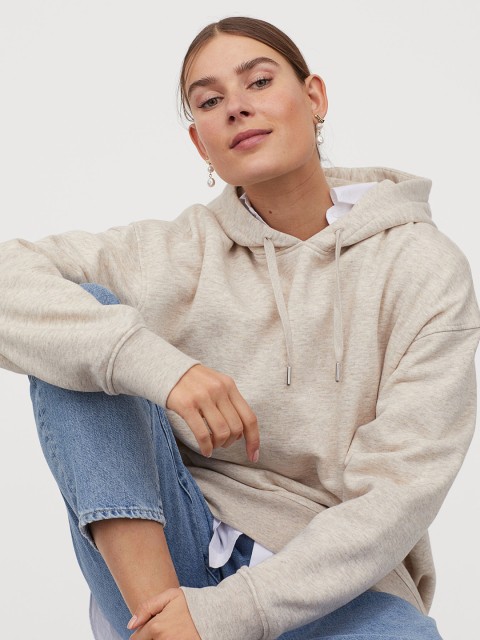 

H&M Women Brown Oversized Hooded Top