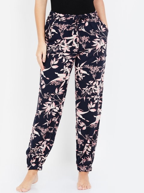 

Ginger by Lifestyle Women Navy Blue & Pink Printed Lounge Pants