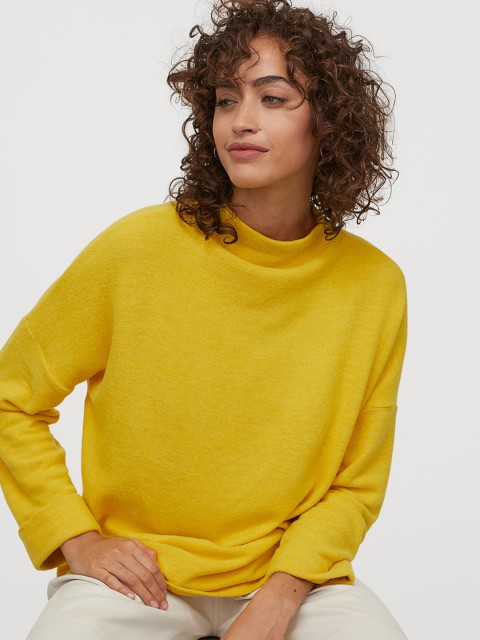 

H&M Women Yellow Fine-Knit Top
