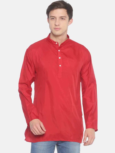 

Sethukrishna Men Red Solid Straight Kurta