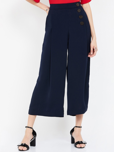 

CODE by Lifestyle Women Navy Blue Regular Fit Solid Culottes