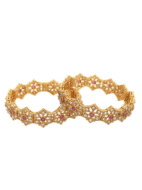 Adwitiya Collection Set Of 2 Gold-Plated Bangles