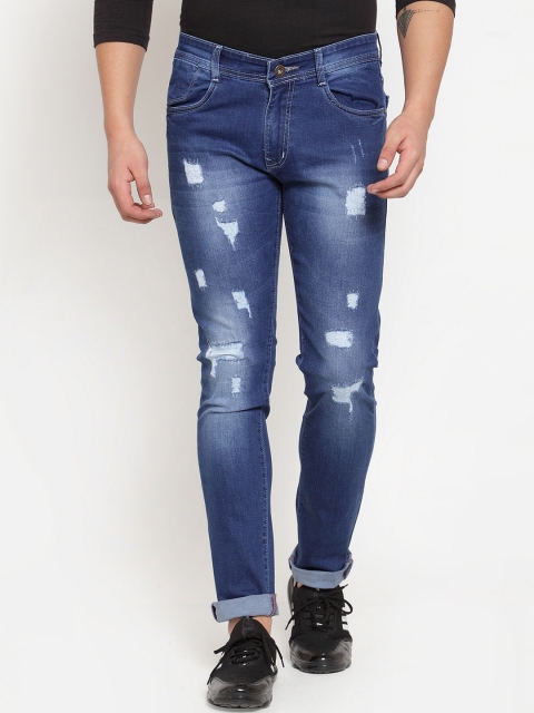 

Rodamo Men Blue Slim Fit Mid-Rise Highly Distressed Stretchable Jeans