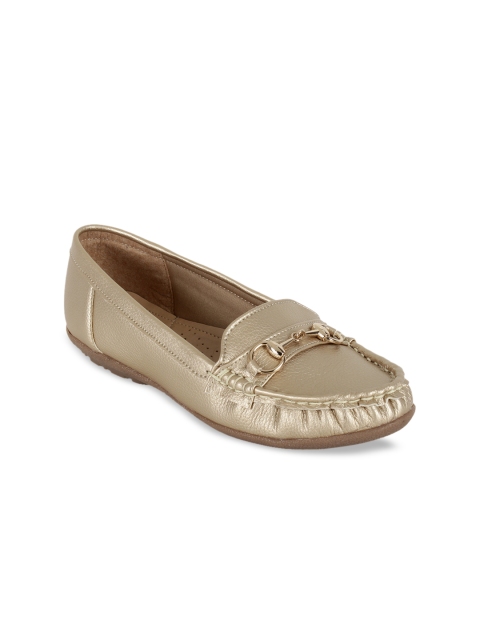 

SCENTRA Women Gold-Toned Loafers