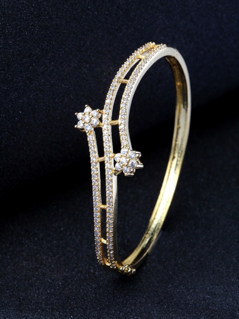 

Bhana Fashion Gold-Plated & White Handcrafted Wraparound AD Studded Bracelet