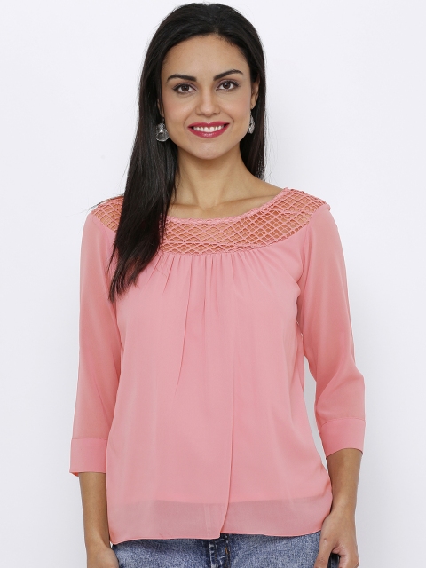 

Soie Women Pink Solid A-Line Top