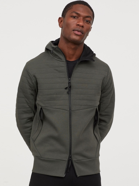 

H&M Men Green Hooded Sports Jacket