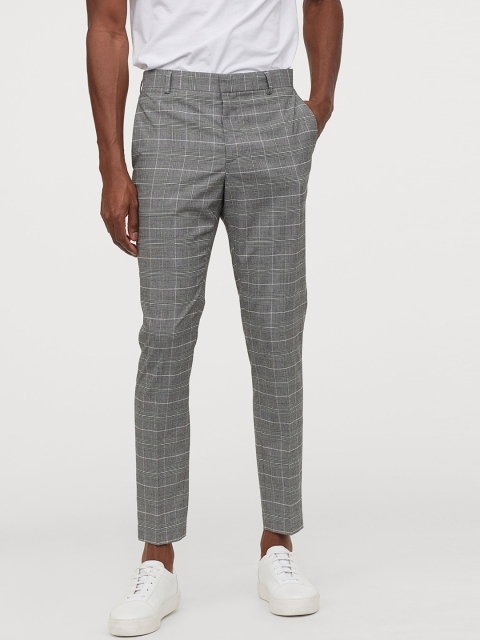 

H&M Men Grey Suit Trousers Skinny Fit