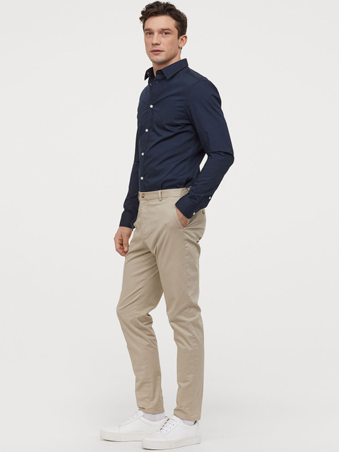 

H&M Men Beige Chinos Slim Fit