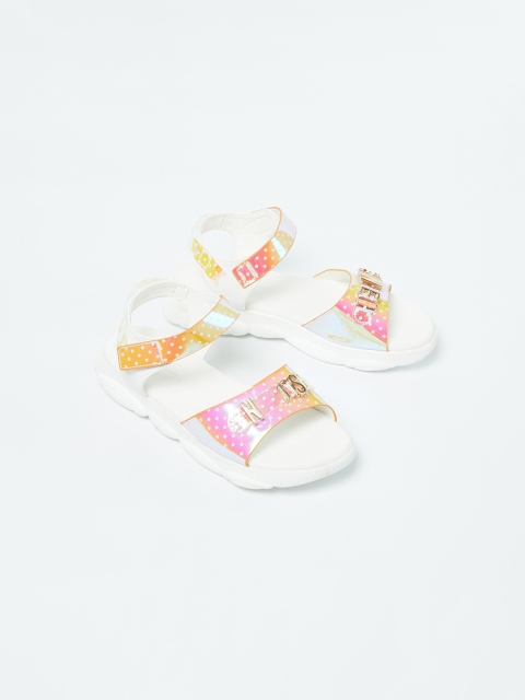 

Fame Forever by Lifestyle Girls Yellow & Pink Printed Open Toe Flats