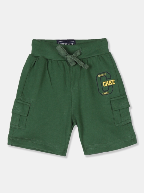 

Cherokee Boys Olive Green Printed Regular Fit Cargo Shorts
