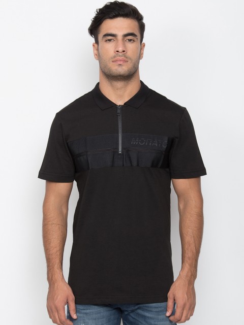 

Antony Morato Men Black Solid Polo Collar T-shirt