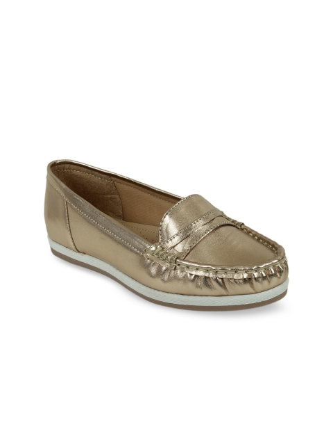 

SCENTRA Women Gold-Toned Loafers
