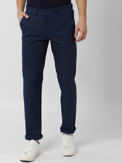 

Peter England Casuals Men Navy Blue Slim Fit Solid Regular Trousers