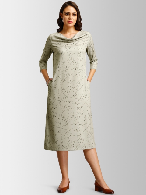 

FableStreet Women Beige Printed Sheath Dress