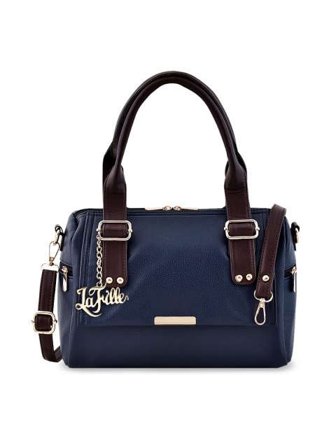 

LaFille Navy Blue Solid Handheld Bag