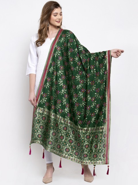 

Sugathari Green Woven Design Dupatta
