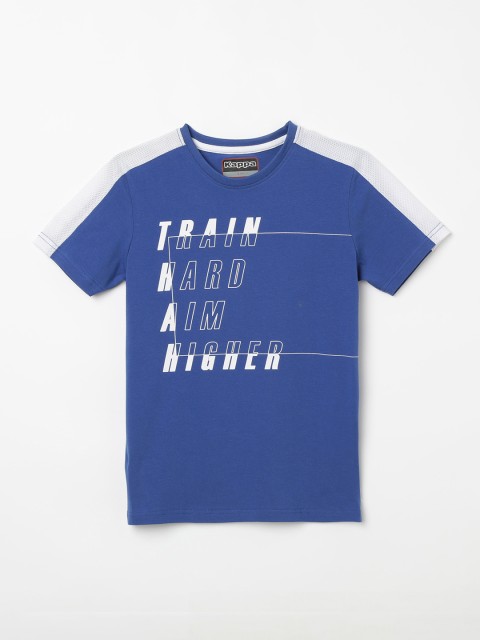 

Kappa Boys Blue And White Printed Round Neck T-shirt