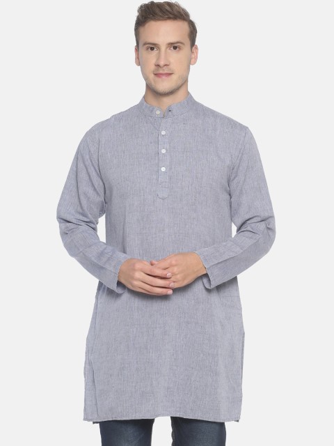 

Sethukrishna Men Blue Solid Straight Kurta