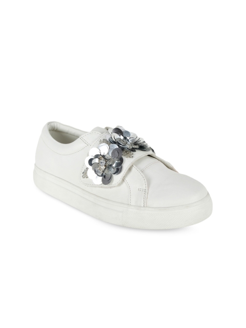 SCENTRA Women White Slip-On Sneakers
