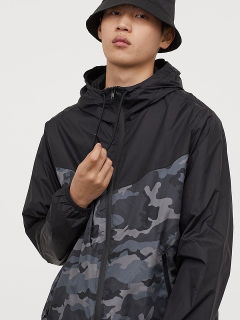 

H&M Men Grey Nylon Windbreaker