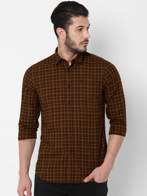 

Allen Solly Sport Men Yellow Black Regular Fit Checked Casual Shirt
