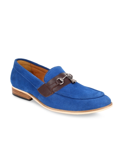 

LUJO Men Blue Handmade Suede Loafers