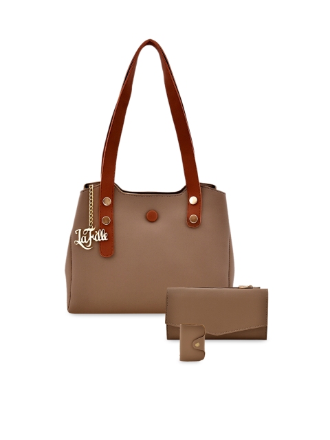 

LaFille Brown Set Of 3 Solid Shoulder Bag