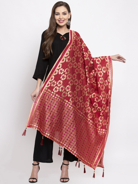 

Sugathari Maroon Woven Design Dupatta