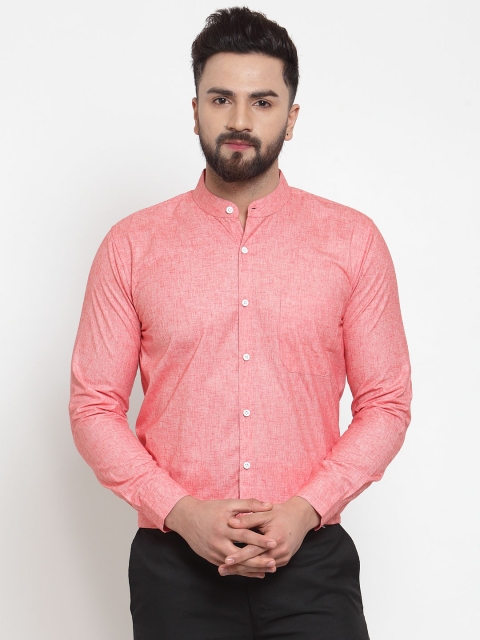 

JAINISH Men Peach-Coloured Classic Regular Fit Solid Formal Shirt