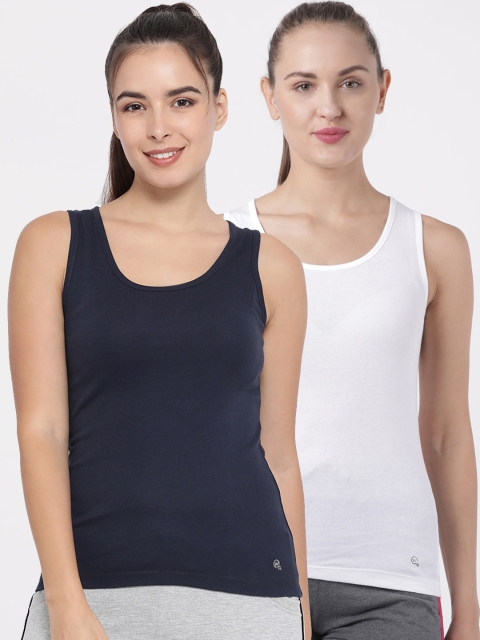 

Macrowoman W-Series Women Pack of 2 Solid Tank Tops, Navy blue