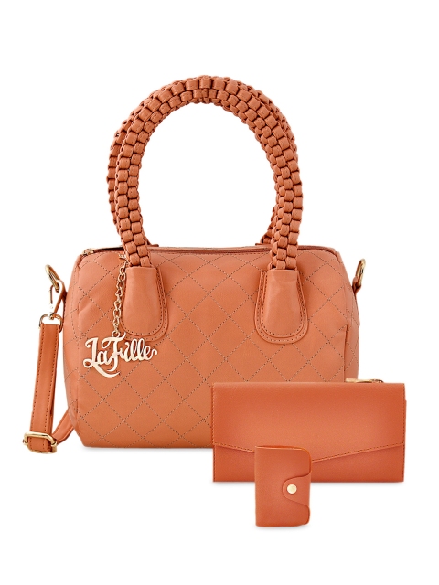 

LaFille Orange Solid Handheld Bag
