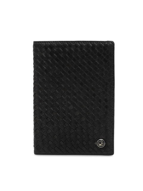 

Da Milano Unisex Black Textured Leather Card Holder
