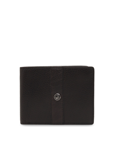 

Da Milano Men Black Solid Two Fold Leather Wallet